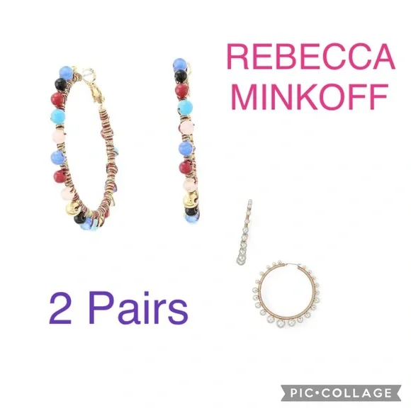 🆕 2 Pairs REBECCA MINKOFF Earrings 🆕 - Picture 2 of 9